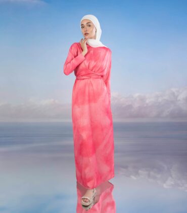Juliette Satin Dress in Pink
